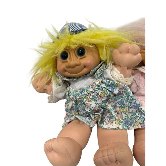 Vintage Lot Of 3 12" Russ Troll Plush Dolls Boys Girls Pajamas Dress Play - Picture 5 of 16